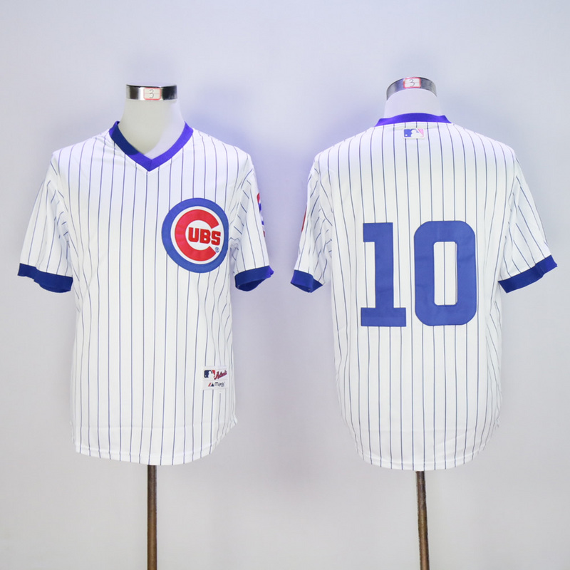 Men Chicago Cubs #10 Santo White Throwback MLB Jerseys->chicago cubs->MLB Jersey